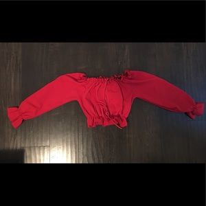 Red crop top